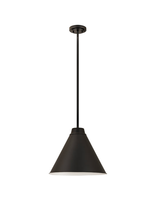 Z-Lite 6011P18-MB One Light Pendant, Matte Black