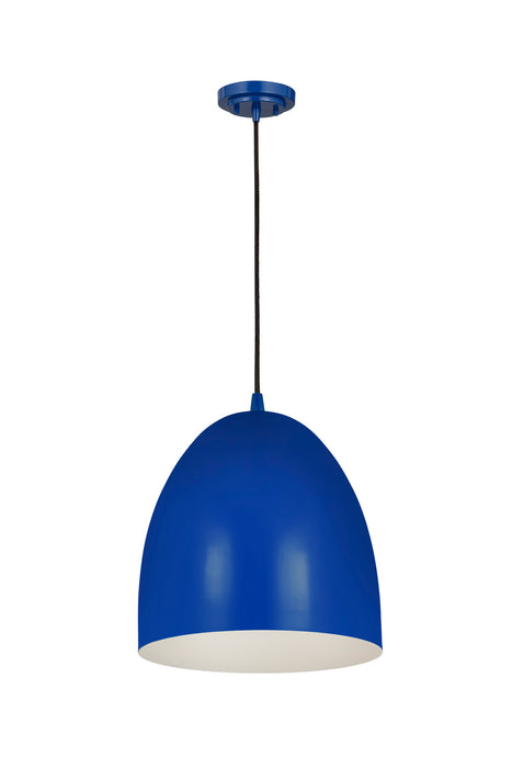 Z-Lite 6012P12-BLU One Light Pendant, Blue