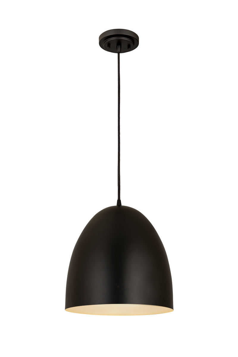Z-Lite 6012P12-SBK One Light Pendant, Satin Black