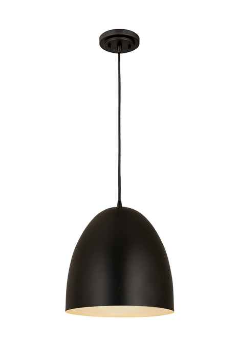 Z-Lite 6012P12-SBK One Light Pendant, Satin Black