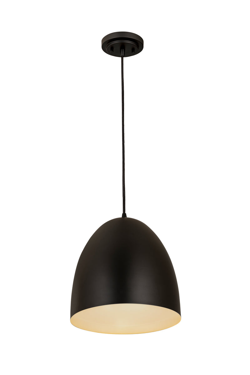 Z-Lite 6012P12-SBK One Light Pendant, Satin Black