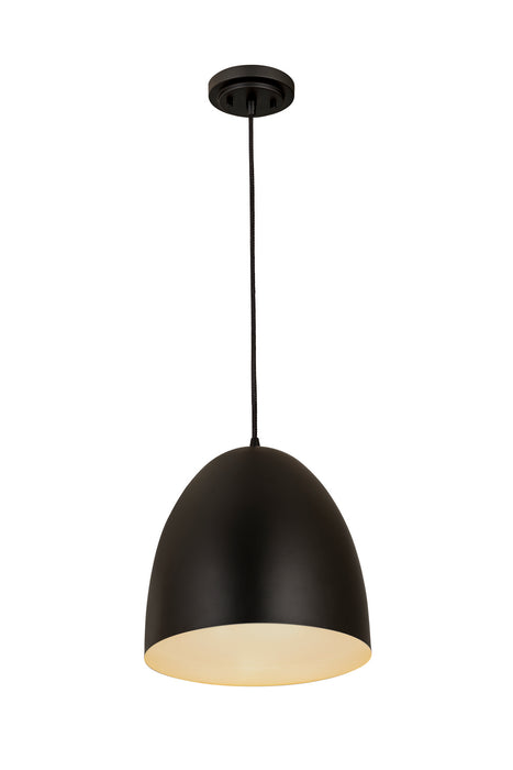 Z-Lite 6012P12-SBK One Light Pendant, Satin Black