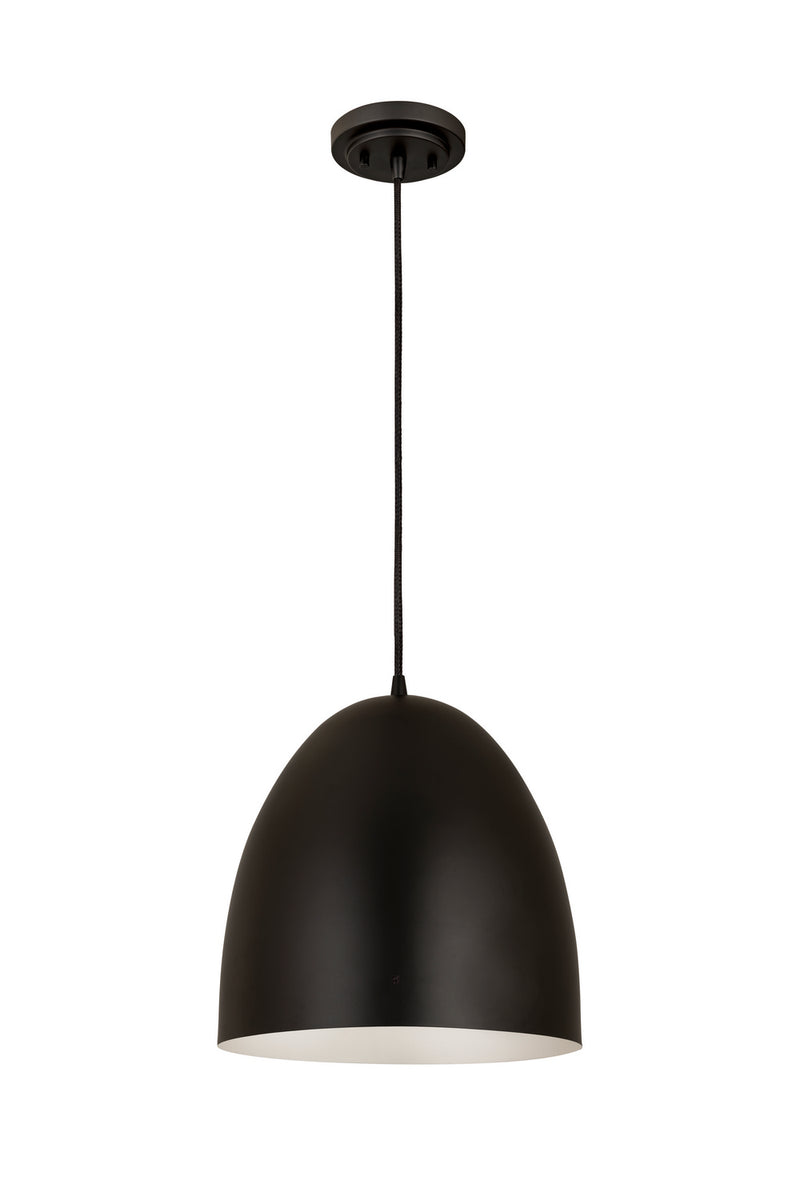 Z-Lite 6012P12-SBK One Light Pendant, Satin Black