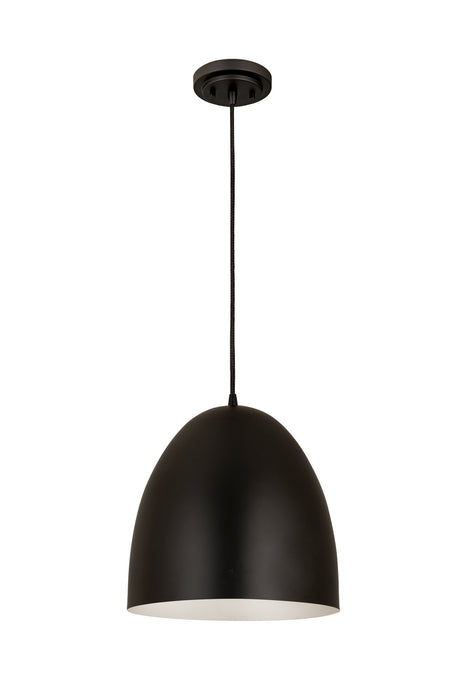Z-Lite 6012P12-SBK One Light Pendant, Satin Black