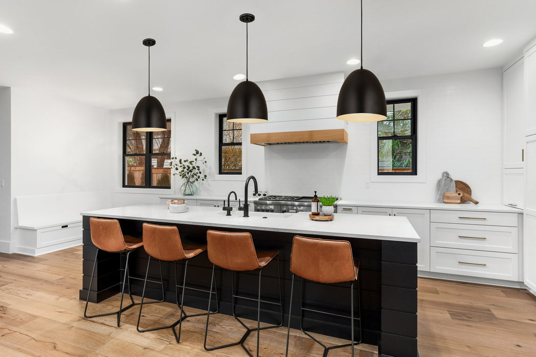 Z-Lite 6012P12-SBK One Light Pendant, Satin Black