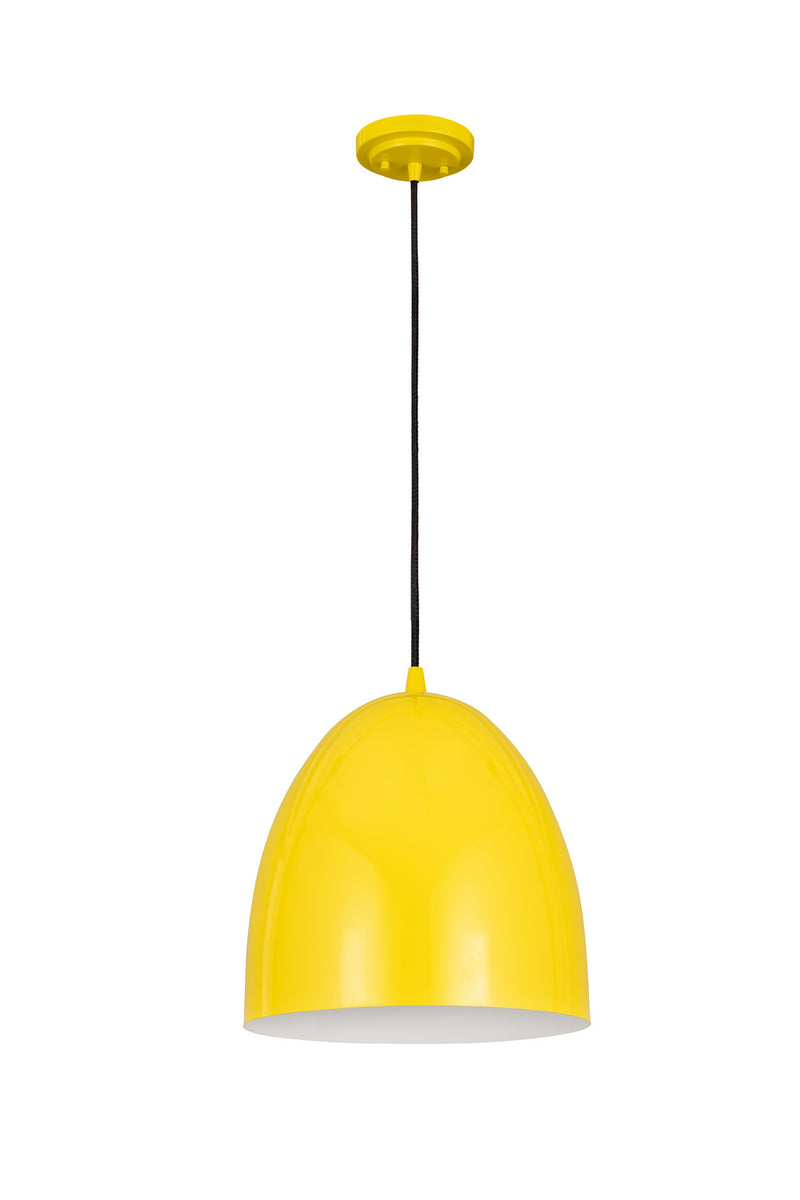 Z-Lite 6012P12-YEL One Light Pendant, Yellow