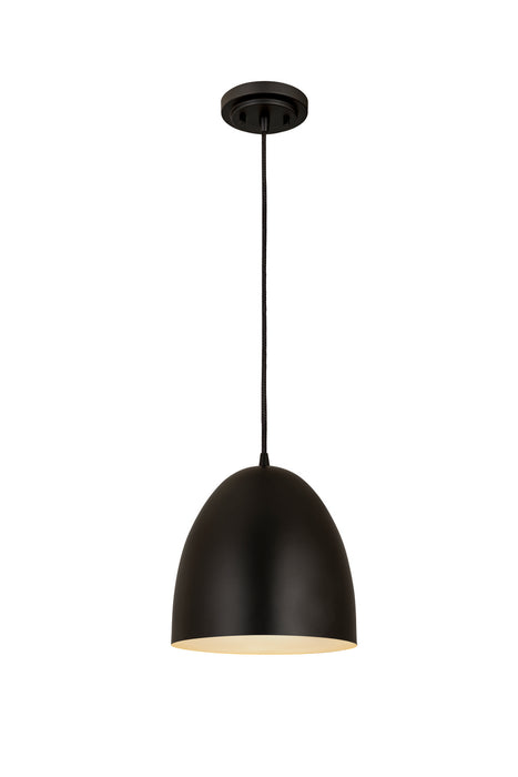 Z-Lite 6012P9-SBK One Light Pendant, Satin Black