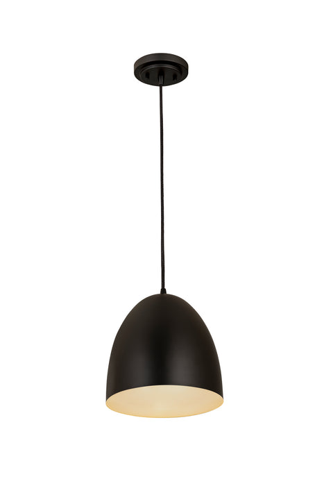 Z-Lite 6012P9-SBK One Light Pendant, Satin Black