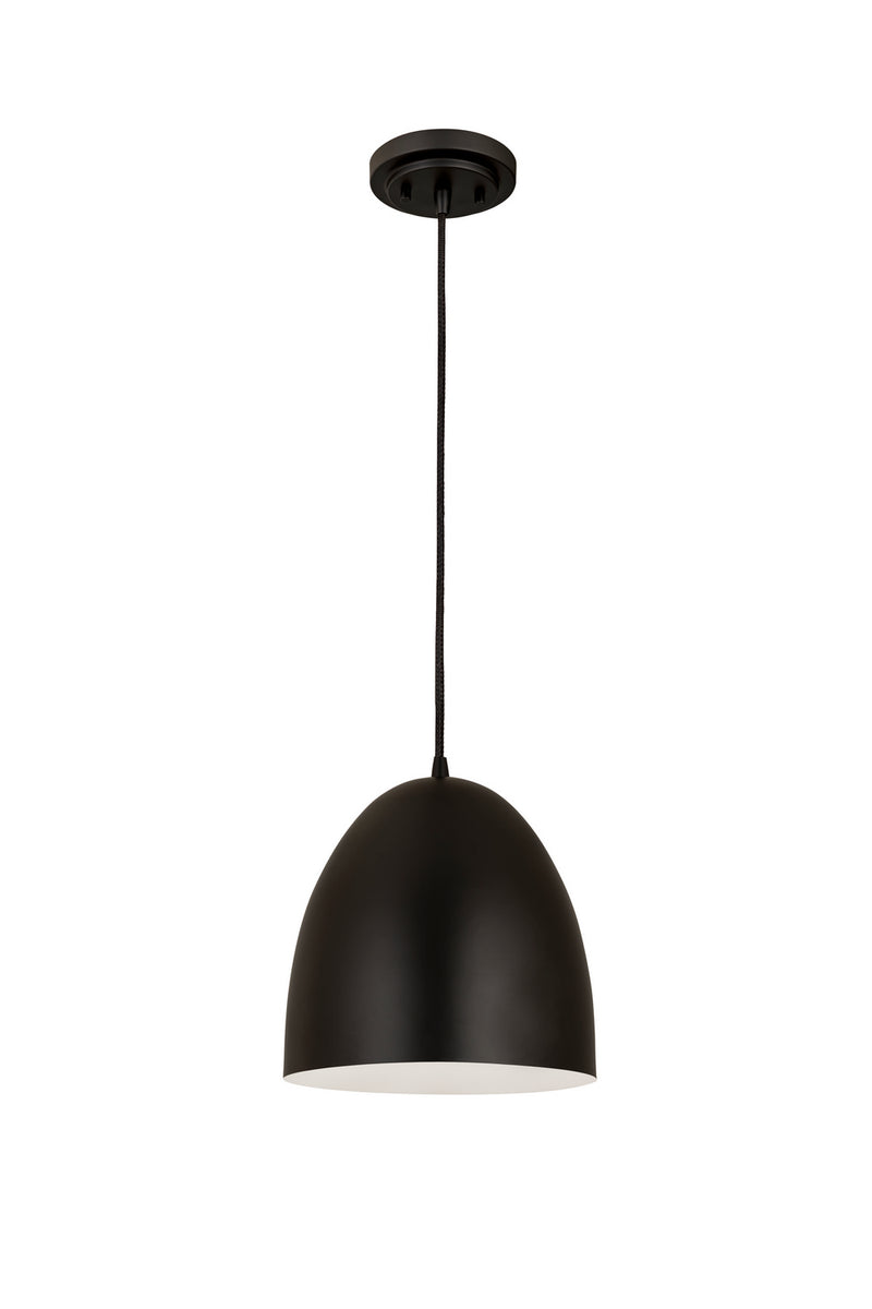 Z-Lite 6012P9-SBK One Light Pendant, Satin Black