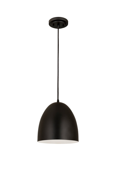 Z-Lite 6012P9-SBK One Light Pendant, Satin Black