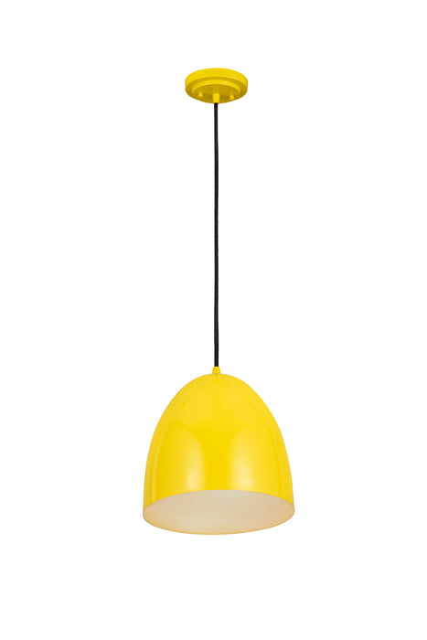 Z-Lite 6012P9-YEL One Light Pendant, Yellow