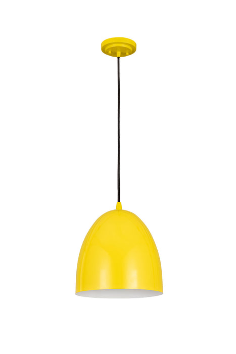 Z-Lite 6012P9-YEL One Light Pendant, Yellow