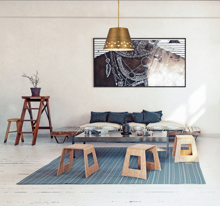 Z-Lite 6014-18RB One Light Chandelier, Rubbed Brass