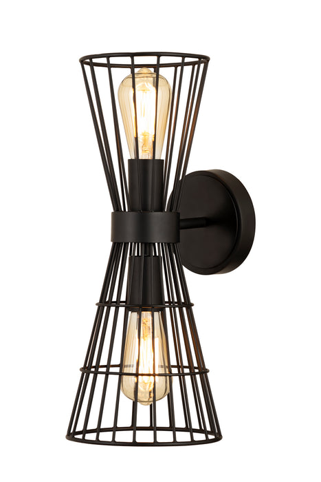 Z-Lite 6015-2S-MB Two Light Wall Sconce, Matte Black