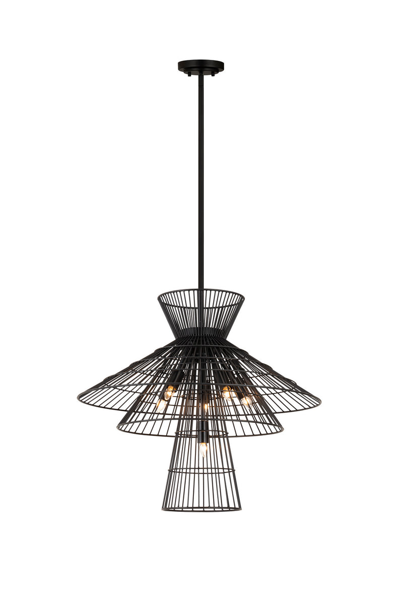 Z-Lite 6015-6MB Six Light Chandelier, Matte Black