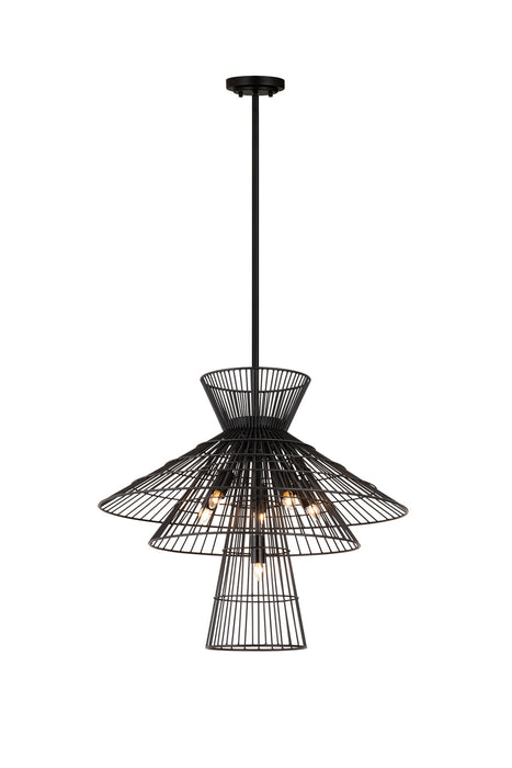 Z-Lite 6015-6MB Six Light Chandelier, Matte Black
