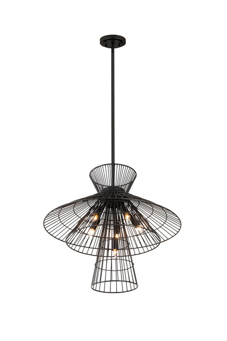 Z-Lite 6015-6MB Six Light Chandelier, Matte Black