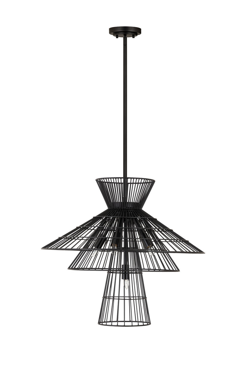 Z-Lite 6015-6MB Six Light Chandelier, Matte Black
