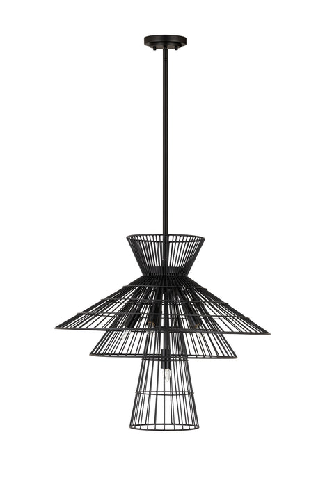 Z-Lite 6015-6MB Six Light Chandelier, Matte Black