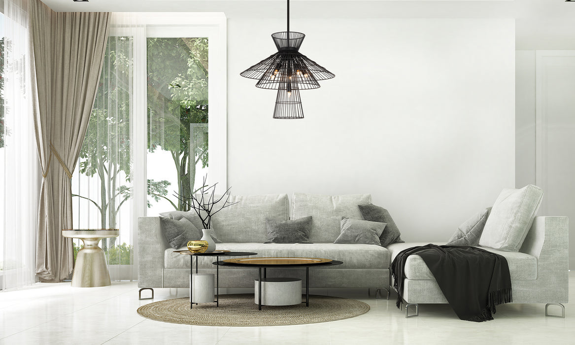 Z-Lite 6015-6MB Six Light Chandelier, Matte Black