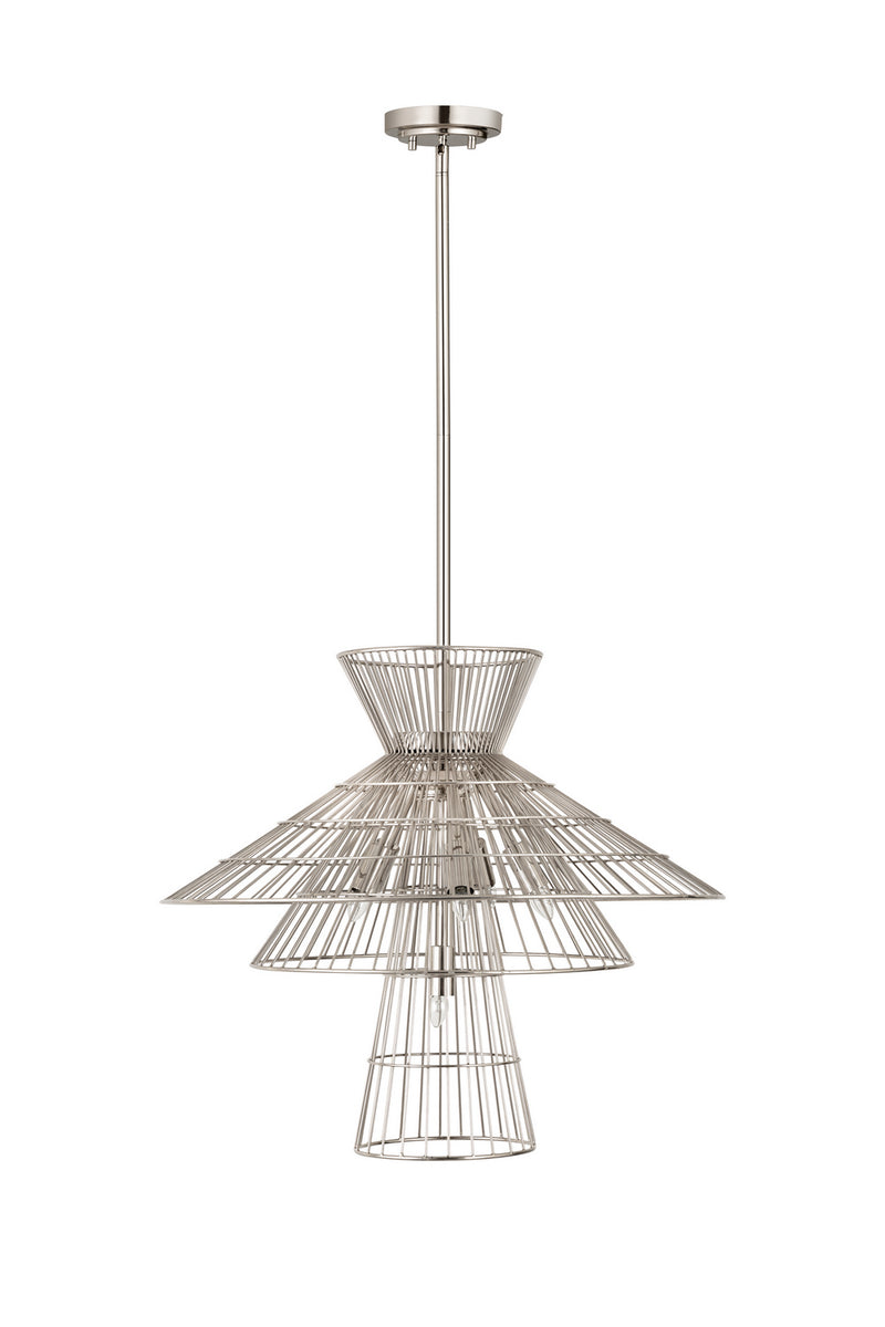 Z-Lite 6015-6PN Six Light Chandelier, Polished Nickel