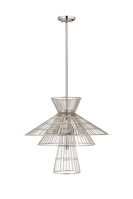 Z-Lite 6015-6PN Six Light Chandelier, Polished Nickel