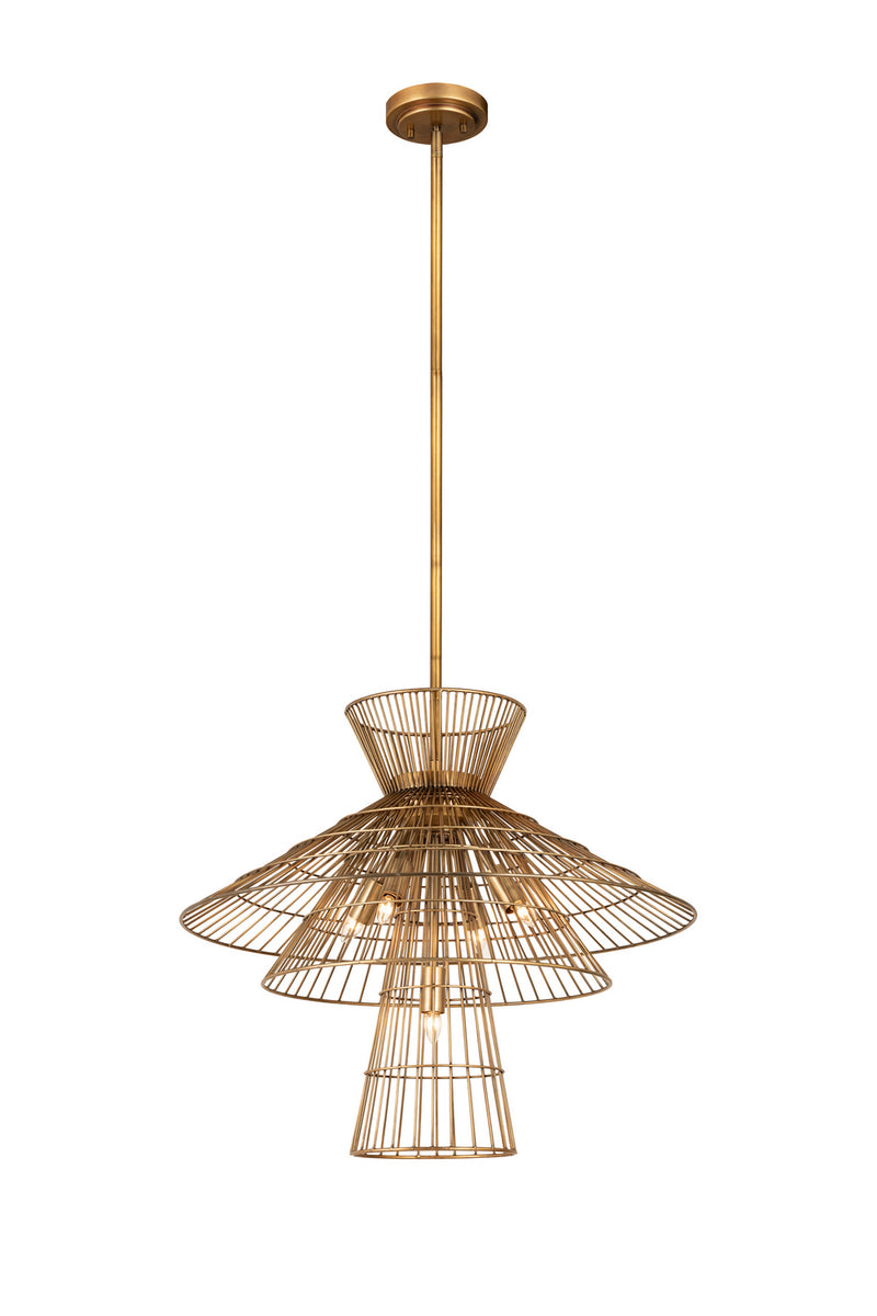 Z-Lite 6015-6RB Six Light Chandelier, Rubbed Brass