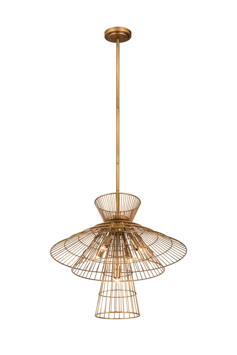 Z-Lite 6015-6RB Six Light Chandelier, Rubbed Brass