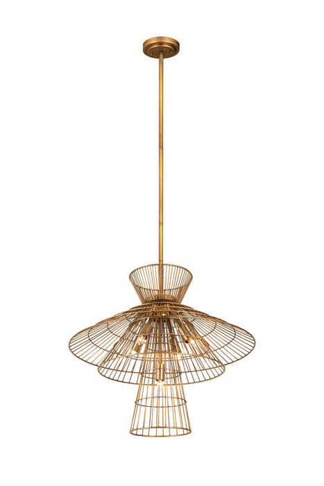 Z-Lite 6015-6RB Six Light Chandelier, Rubbed Brass