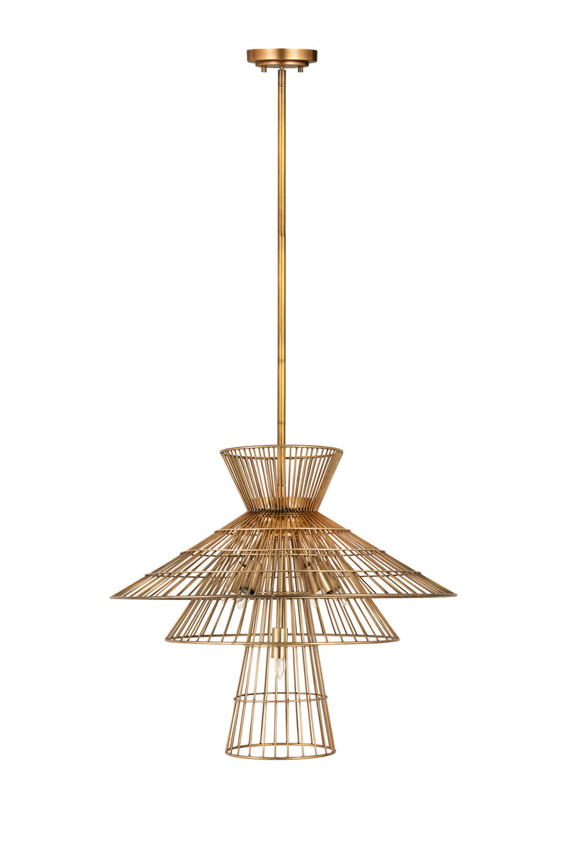 Z-Lite 6015-6RB Six Light Chandelier, Rubbed Brass
