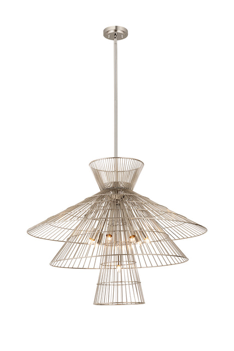 Z-Lite 6015-8PN Eight Light Chandelier, Polished Nickel