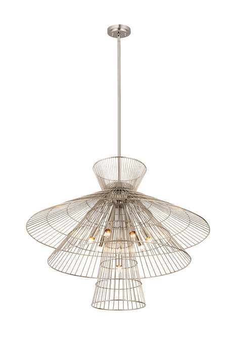 Z-Lite 6015-8PN Eight Light Chandelier, Polished Nickel
