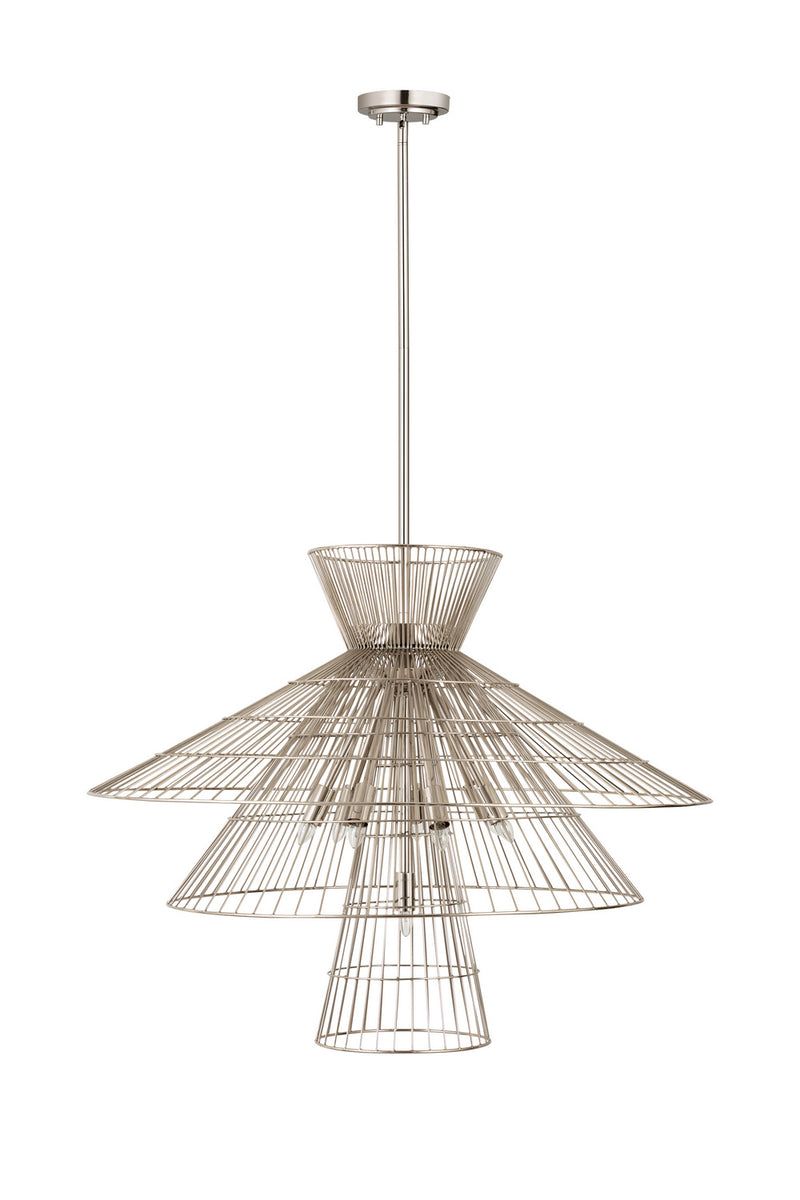 Z-Lite 6015-8PN Eight Light Chandelier, Polished Nickel