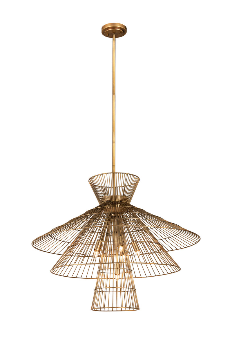 Z-Lite 6015-8RB Eight Light Chandelier, Rubbed Brass