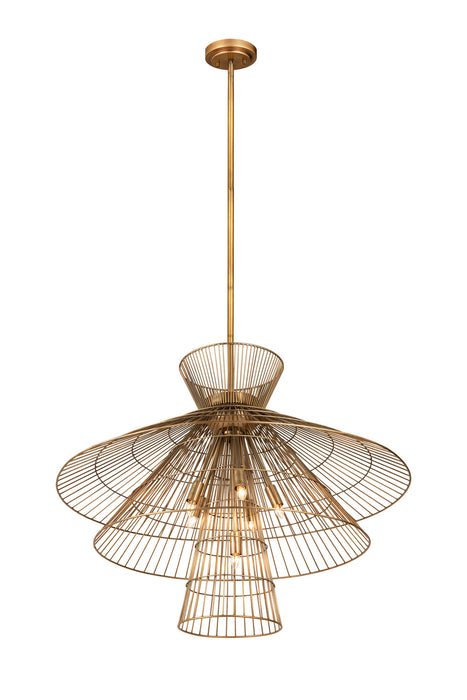Z-Lite 6015-8RB Eight Light Chandelier, Rubbed Brass