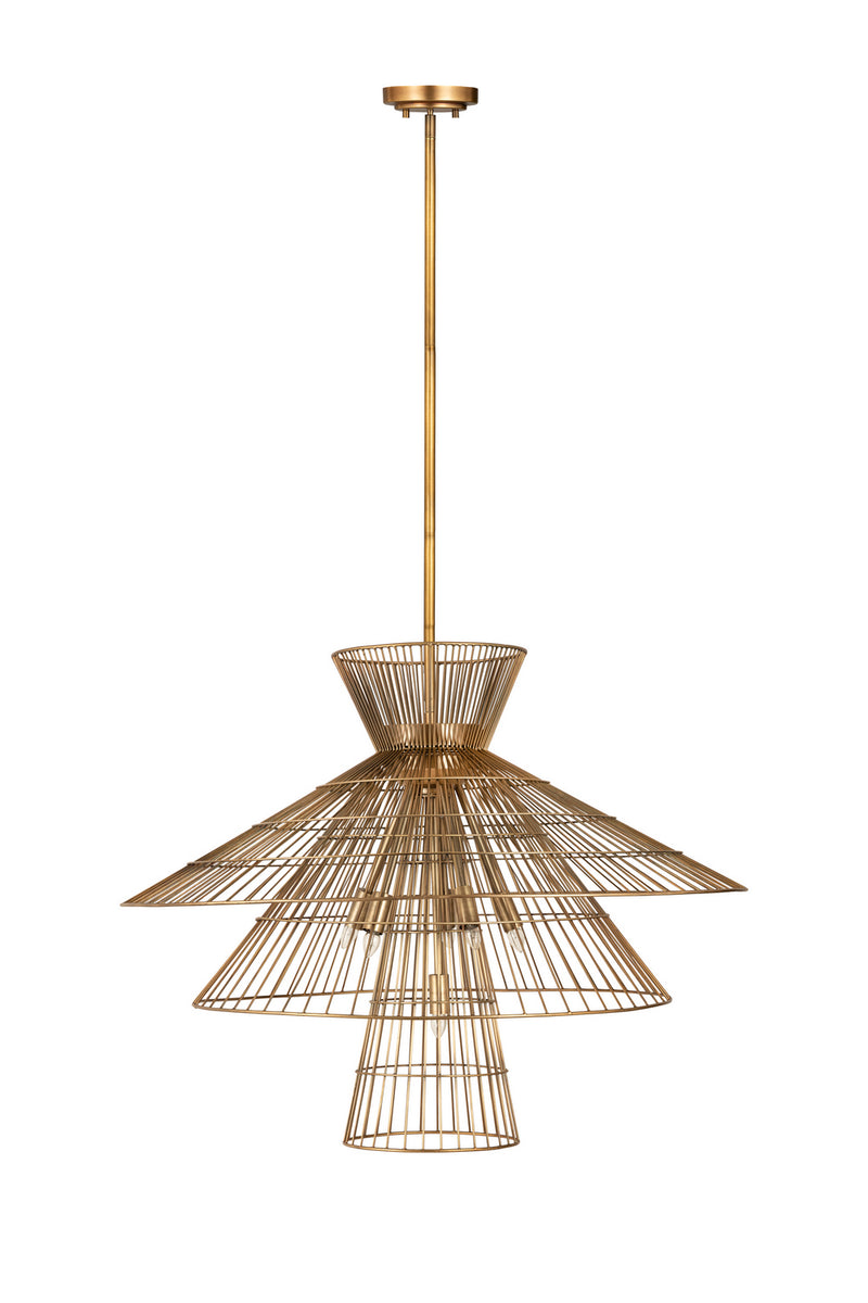 Z-Lite 6015-8RB Eight Light Chandelier, Rubbed Brass