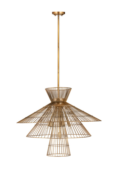 Z-Lite 6015-8RB Eight Light Chandelier, Rubbed Brass