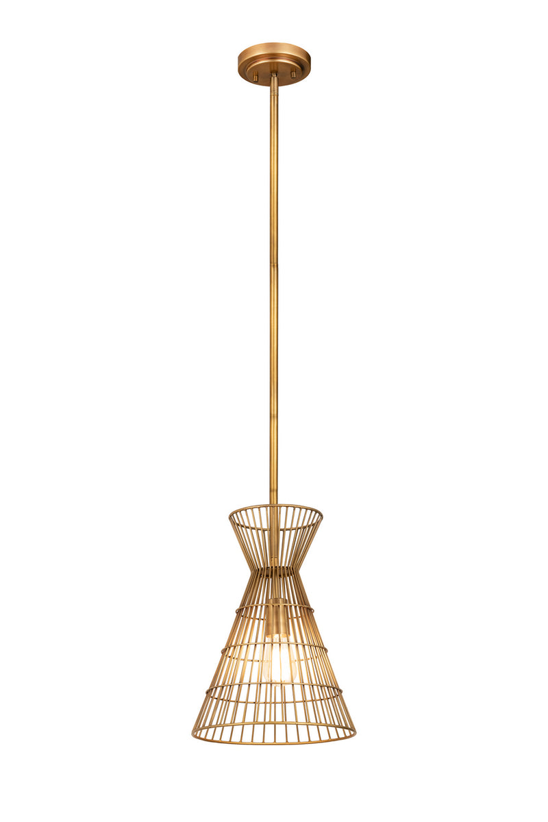 Z-Lite 6015MP-RB One Light Pendant, Rubbed Brass