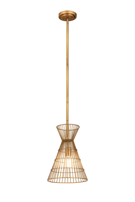 Z-Lite 6015MP-RB One Light Pendant, Rubbed Brass