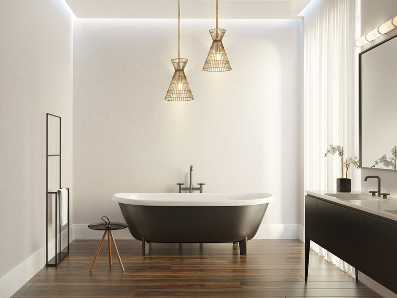 Z-Lite 6015MP-RB One Light Pendant, Rubbed Brass