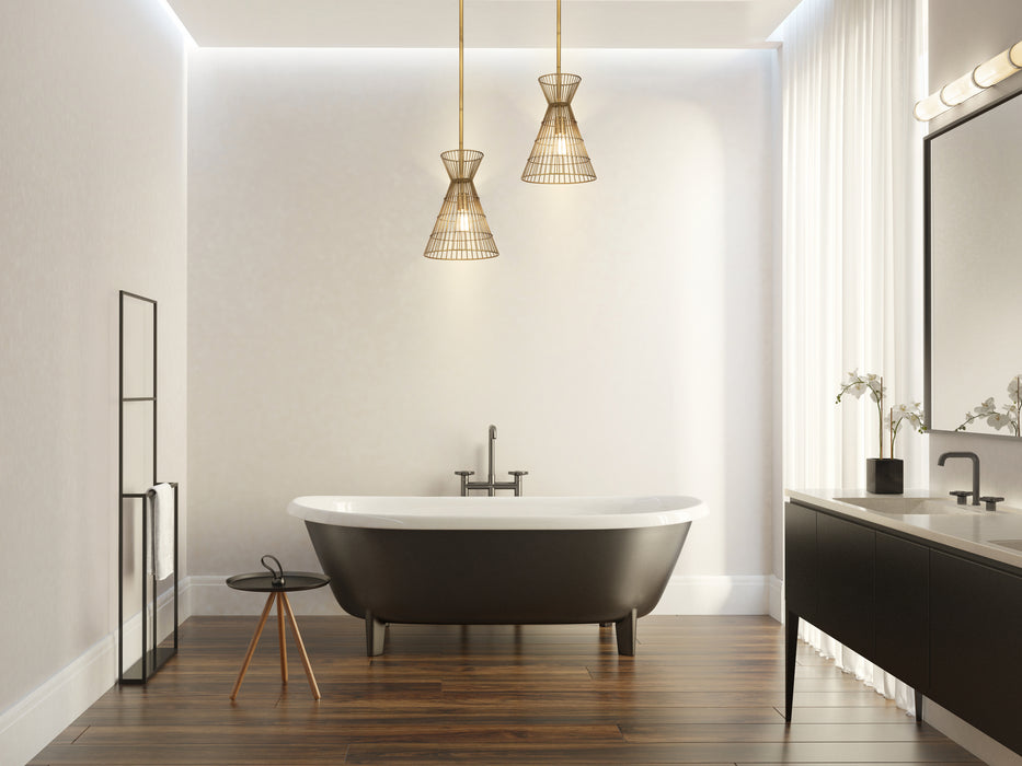 Z-Lite 6015MP-RB One Light Pendant, Rubbed Brass