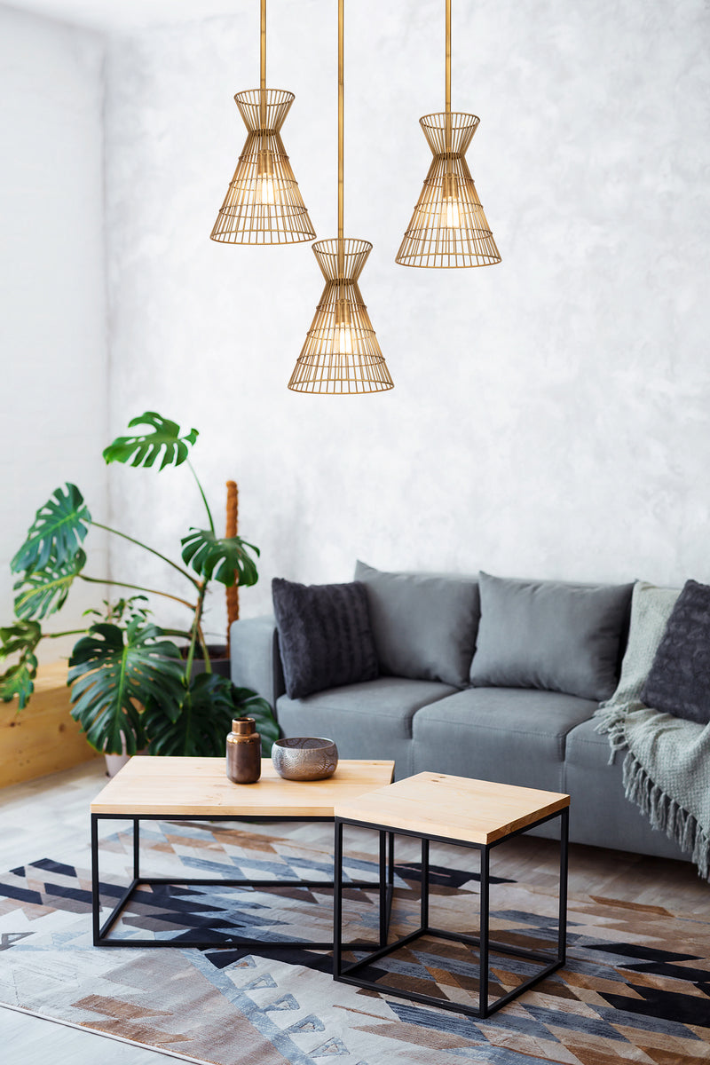 Z-Lite 6015MP-RB One Light Pendant, Rubbed Brass