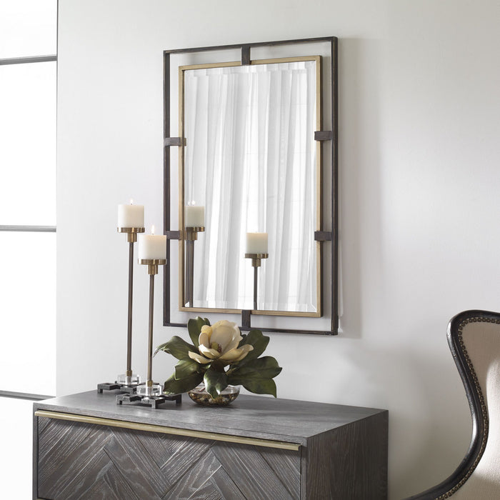 Uttermost 09711 Mirror, Distressed Rustic Bronze