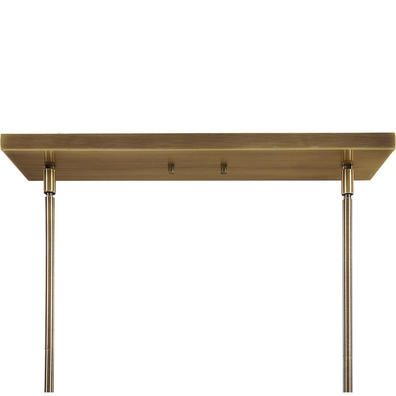 Uttermost 21346 Three Light Linear Chandelier, Aged Brass