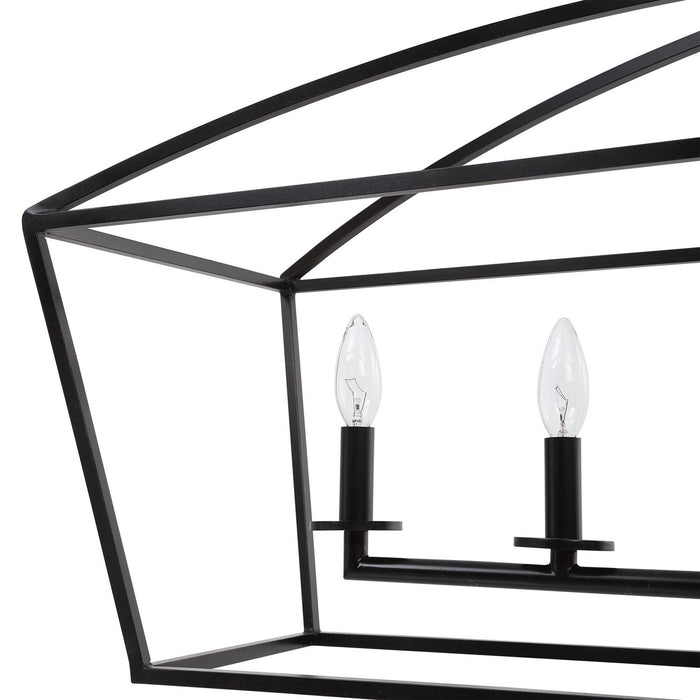 Uttermost 21348 Six Light Linear Chandelier, Deep Weathered Bronze