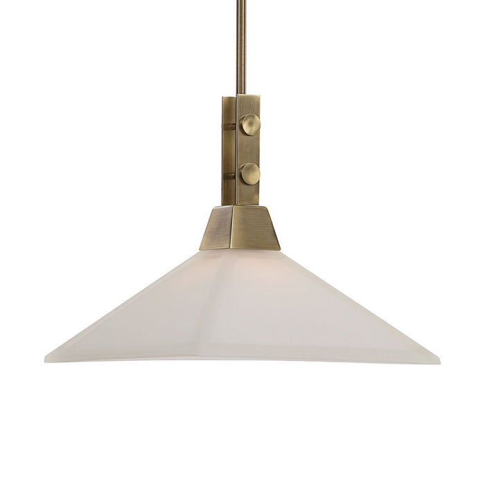 Uttermost 21547 One Light Pendant, Aged Brass