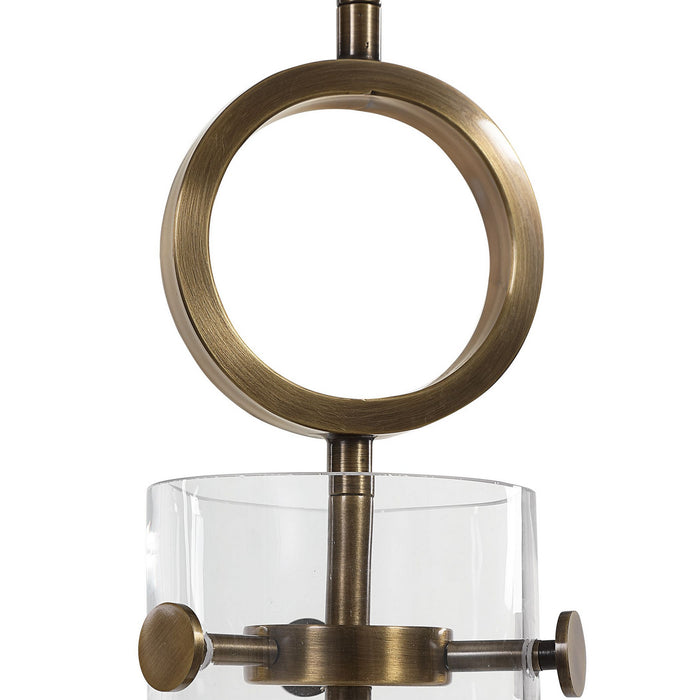 Uttermost 21548 One Light Pendant, Aged Brass