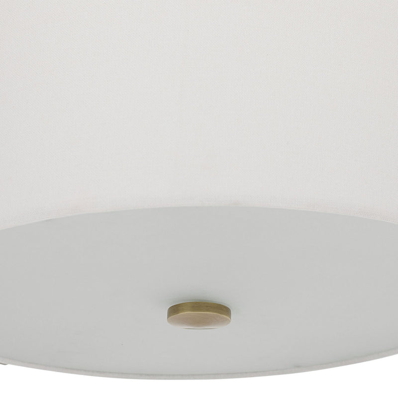 Uttermost 22283 Three Light Semi Flush Mount, Antique Brass