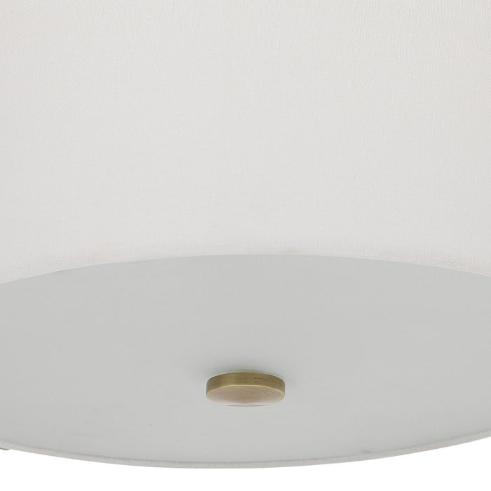 Uttermost 22283 Three Light Semi Flush Mount, Antique Brass