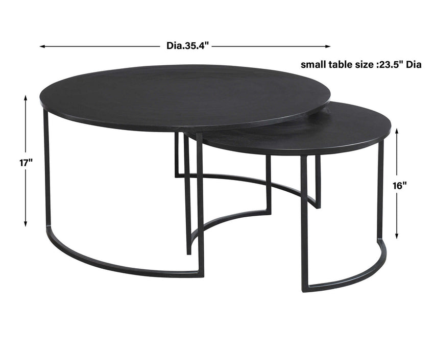 Uttermost 25109 Coffee Tables S/2, Oxidized Black